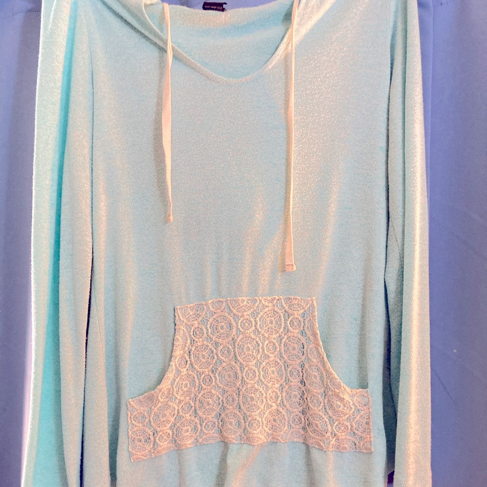 Super cute hoody with lace detail size large